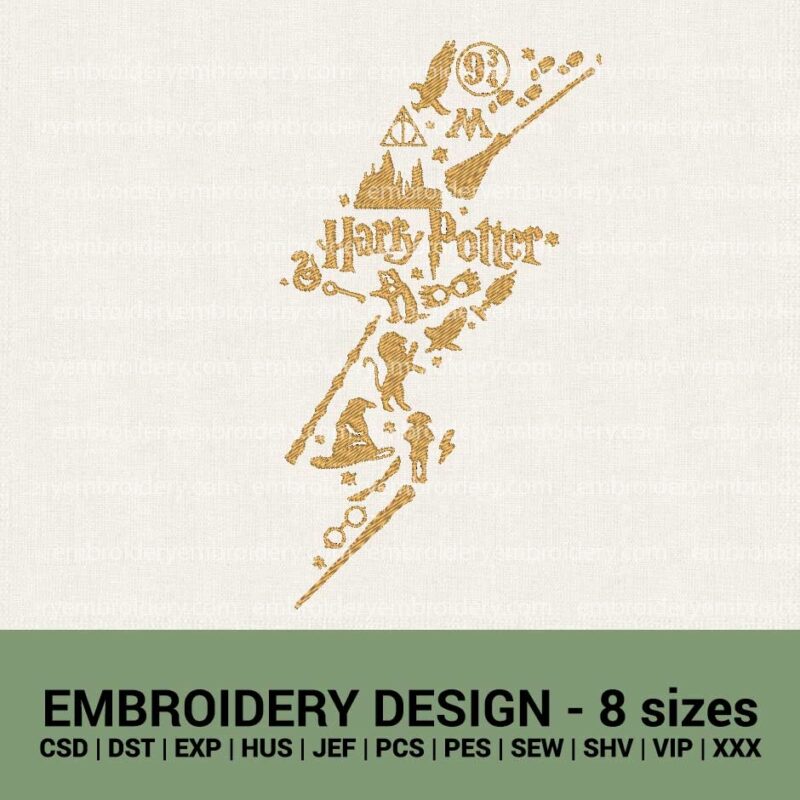Harry Potter flash machine embroidery designs instant downloads