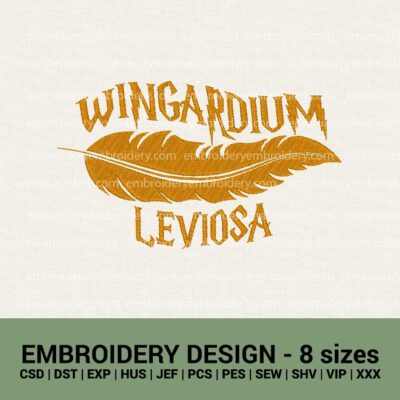 Harry Potter Wingardium Leviosa machine embroidery designs instant downloads
