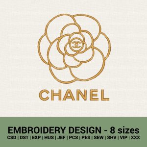 Chanel flower logo camellia machine embroidery designs