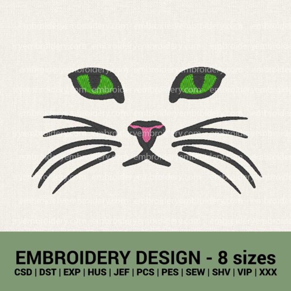 Cute cat eyes face machine embroidery designs soft toy embroidery instant downloads