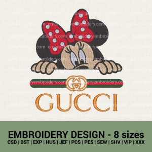 Gucci Minnie mouse machine embroidery designs instant downloads