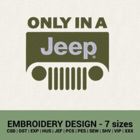 Only in a jeep logo machine embroidery designs instant download