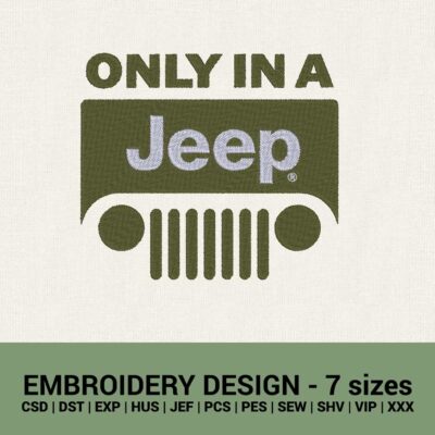 Only in a jeep logo machine embroidery designs
