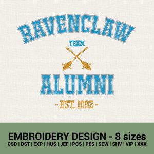 Ravenclaw alumni machine embroidery designs instant downloads