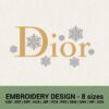 DIOR WINTER SNOWFLAKES LOGO MACHINE EMBROIDERY DESIGNS INSTANT DOWNLOADS