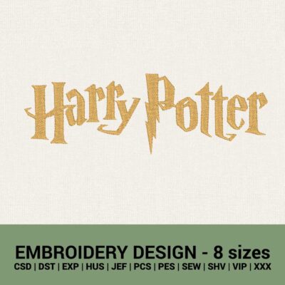 Harry Potter logo machine embroidery designs 8 sizes