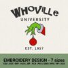 WHOVILLE UNIVERSITY GRINCH HAND CHRISTMAS MACHINE EMBROIDERY DESIGNS
