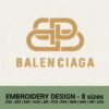 balenciaga logo machine embroidery designs instant downloads