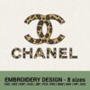 chanel leopard logo machine embroidery designs