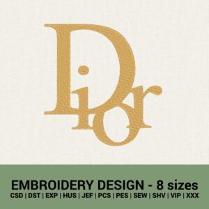Dior new logo machine embroidery designs instant downloads
