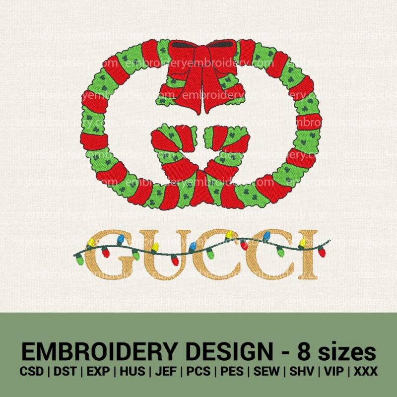 Gucci pattern heart logo machine embroidery design files