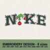 NIKE CHRISTMAS LOGO GRINCH HAND MACHINE EMBROIDERY DESIGNS INSTANT DOWNLOADS