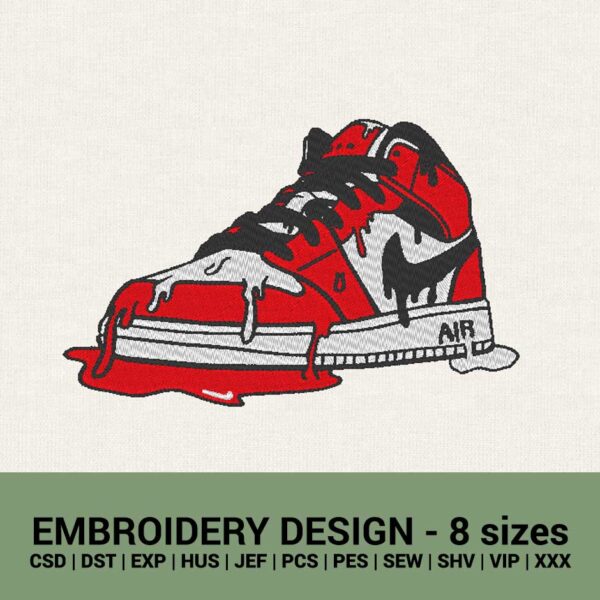 Nike dripping shoes snickers machine embroidery designs instant downloads