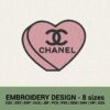 CHANEL HEART LOGO MACHINE EMBROIDERY DESIGNS INSTANT DOWNLOADS