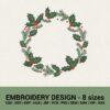 CHRISTMAS WREATH BERRIES MACHINE EMBROIDERY DESIGNS INSTANT DOWNLOADS