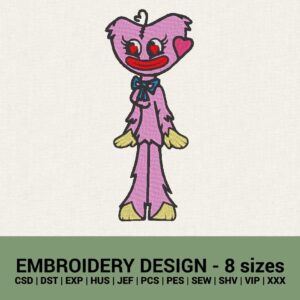 Kissy Missy in love machine embroidery designs instant downloads