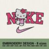 NIKE HELLO KITTY LOGO MACHINE EMBROIDERY DESIGNS INSTANT DOWNLOADS