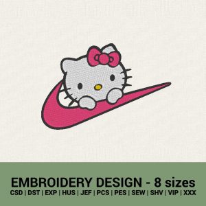 Nike Hello Kitty Machine embroidery design files instant download