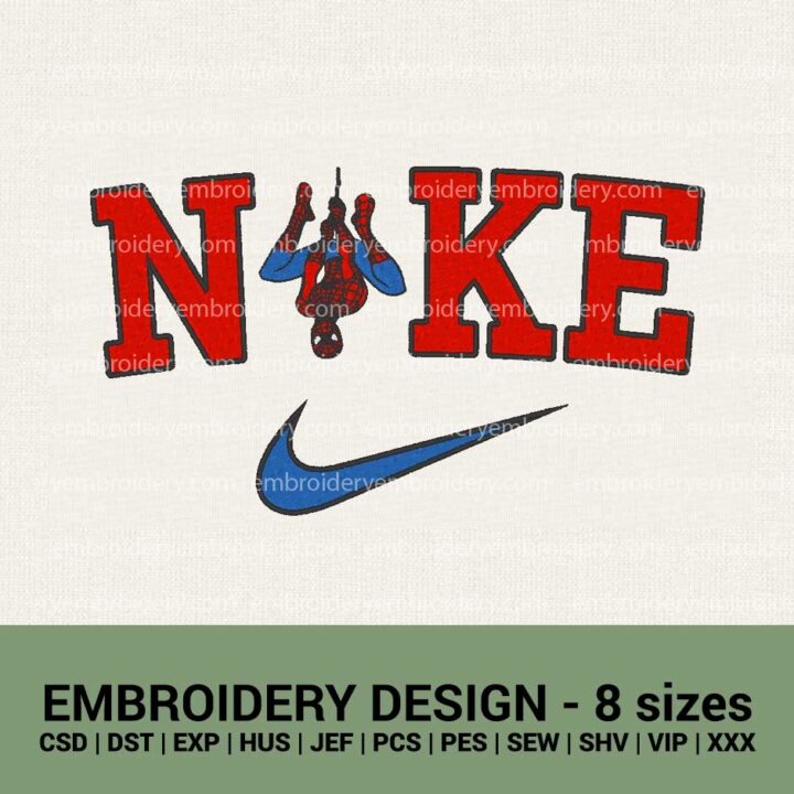 Nike spiderman logo machine embroidery designs instant downloads