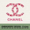 Chanel valentines hearts logo machine embroidery design instant downlaods