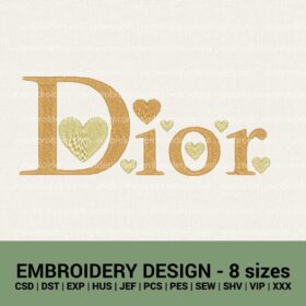dior hearts logo valentines day machine embroidery designs instant downloads