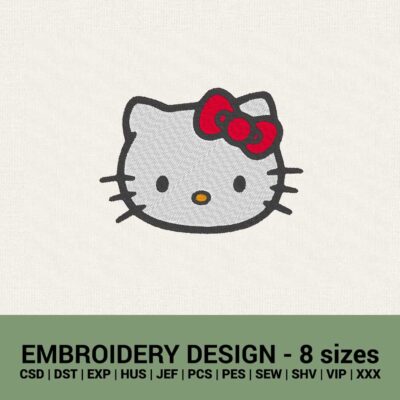 Hello Kitty machine embroidery design files - instant download
