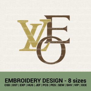 LV Louis Vuitton Logo machine embroidery designs instant download