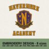 NEVERMORE ACADEMY LOGO MACHINE EMBROIDERY DESIGNS WEDNESDAY EMBROIDERY