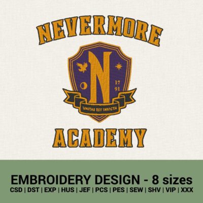 nevermore academy logo machine embroidery designs wednesday embroidery