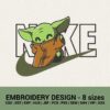 Nike Baby Yoda logo machine embroidery designs instant downloads