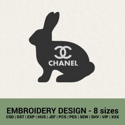 Chanel Easter bunny logo machine embroidery design files