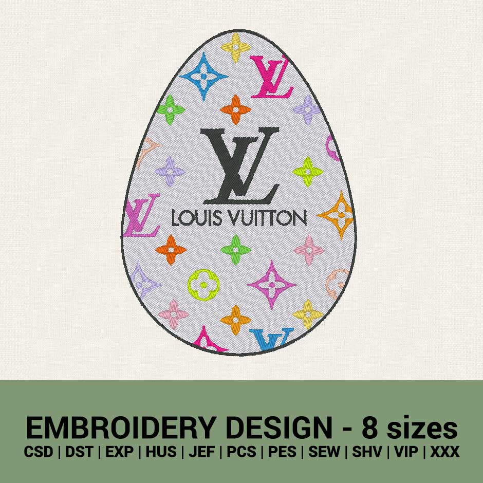Louis Vuitton logo easter egg machine embroidery design files