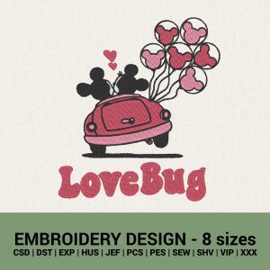 Mickey Minnie Love Bug machine embroidery designs instant downloads