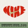 nike heart logo machine embroidery design