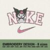 Nike kuromi Hello Kitty logo machine embroidery design files instant download