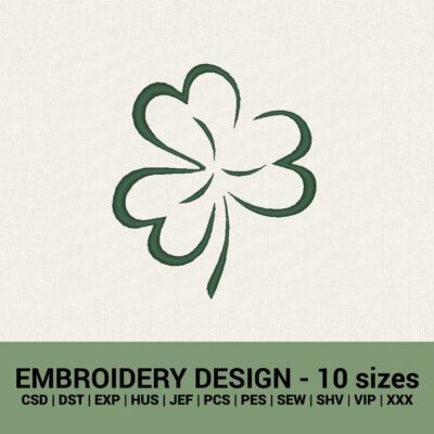 Shamrock St. Patrick's day machine embroidery design files instant download