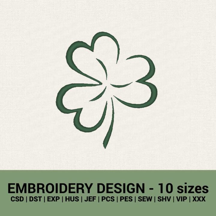 SHAMROCK ST. PATRICK'S DAY MACHINE EMBROIDERY DESIGN FILES INSTANT DOWNLOAD