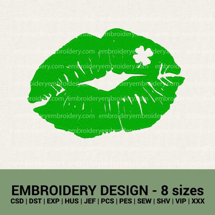 ST. PATRICK'S DAY LUCKY SHAMROCK DISTRESSED KISS MACHINE EMBROIDERY DESIGN FILES INSTANT DOWNLOADS
