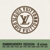 LV Louis Vuitton round logo machine embroidery design instant download