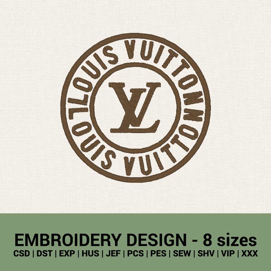 Louis Vuitton round logo embroidery design  Round logo, Embroidery logo,  Clothing brand logos