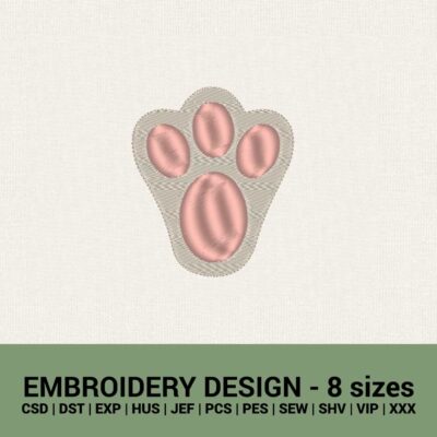 bunny feet easter bunny paw machine embroidery design files instant download