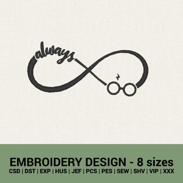 Harry Potter Always infinity sign machine embroidery design files