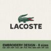 LACOSTE LOGO MACHINE EMBROIDERY DESIGN FILES INSTANT DOWNLOAD