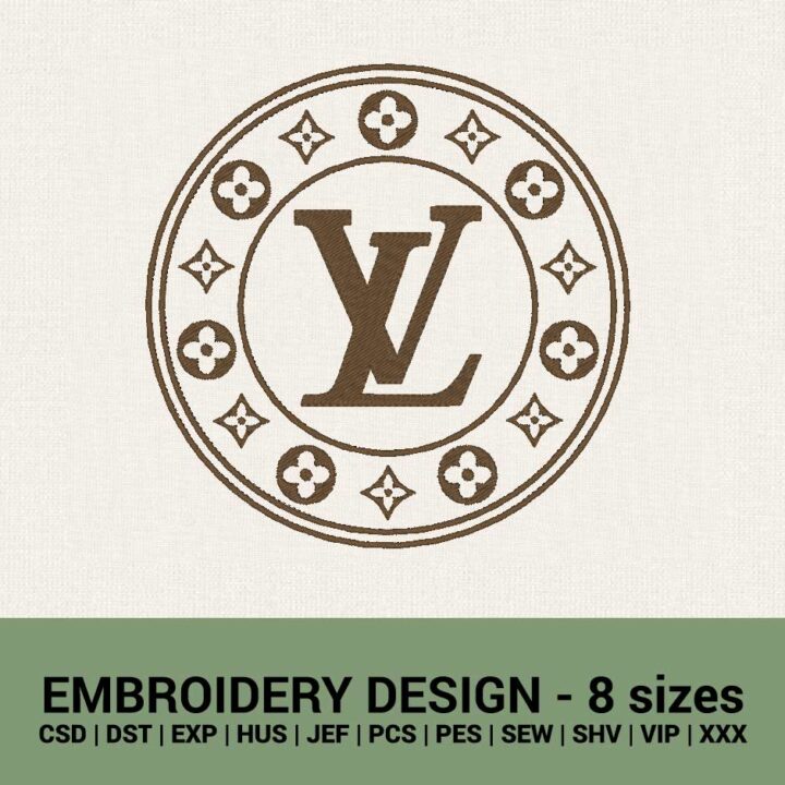 Louis Vuitton round logo embroidery design