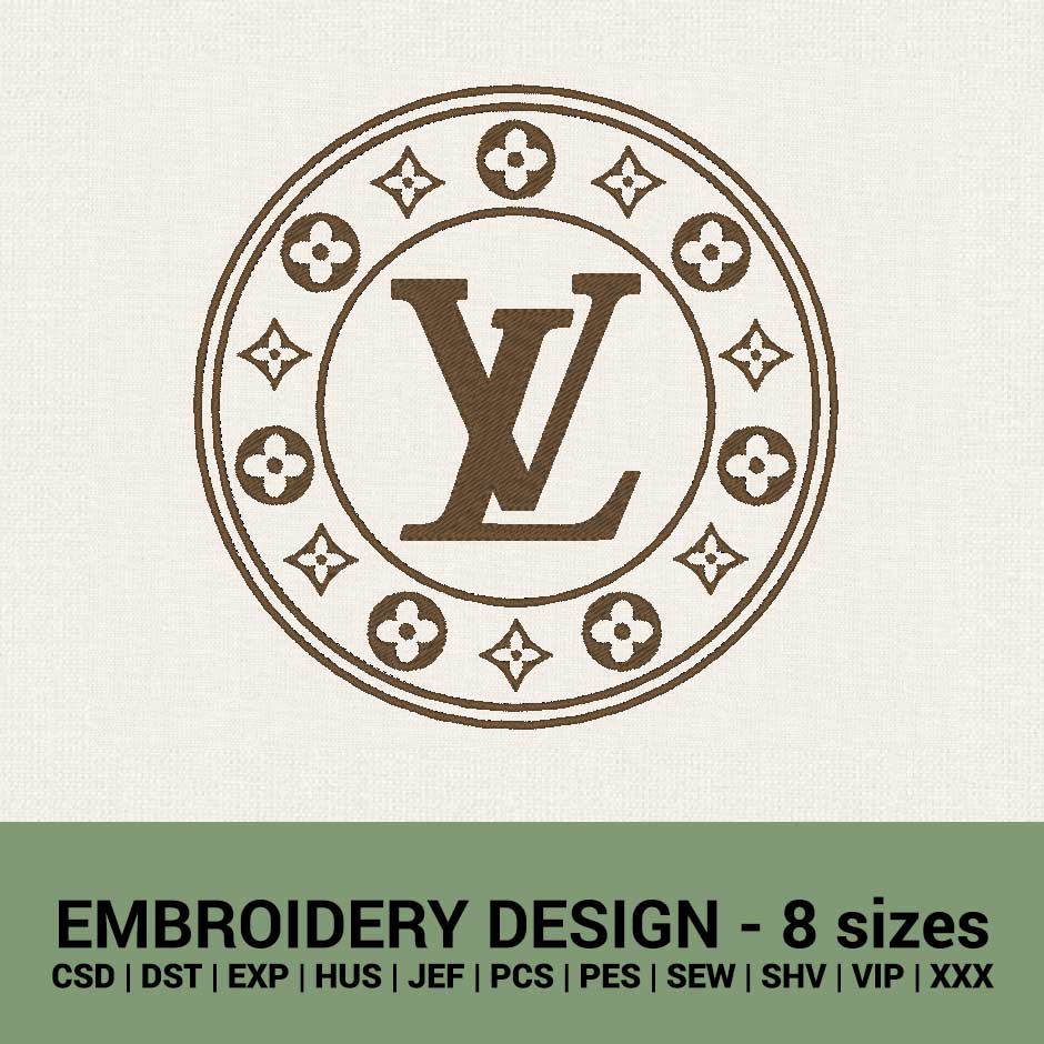 LV Louis Vuitton Dripping logo machine embroidery desigs download