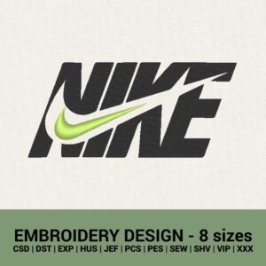 Nike double swoosh logo machine embroidery design files instant downloads
