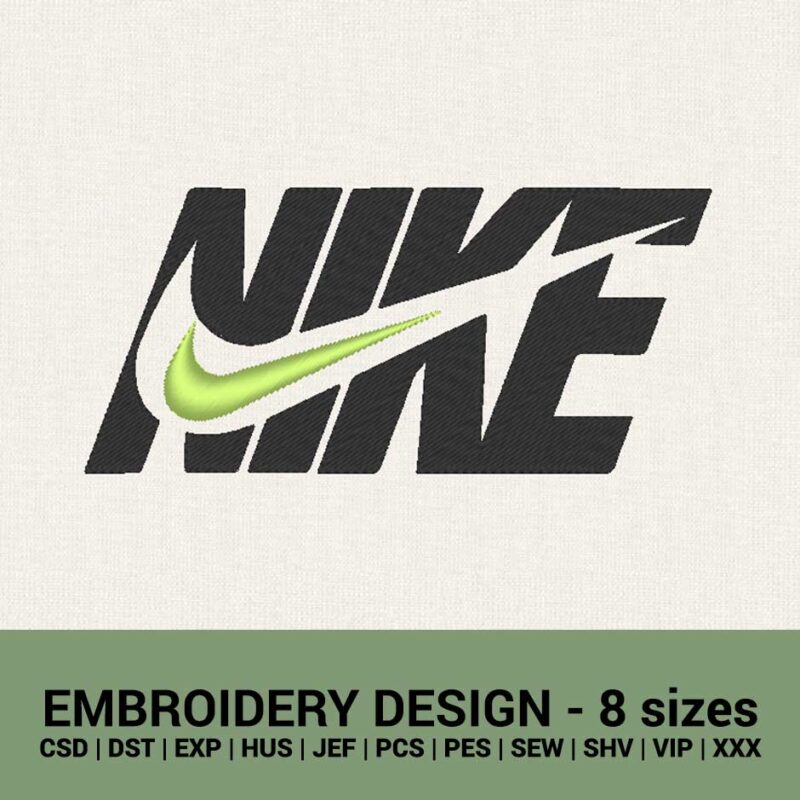 Nike double swoosh modern logo machine embroidery design files