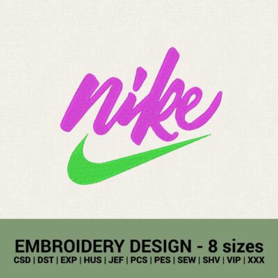 Nike modern logo machine embroidery design files instant download