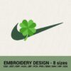 Nike st. patricks day shamrock swoosh logo machine embroidery design files instant download
