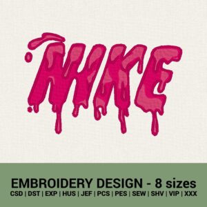 Nike dripping logo melting nike machine embroidery design files